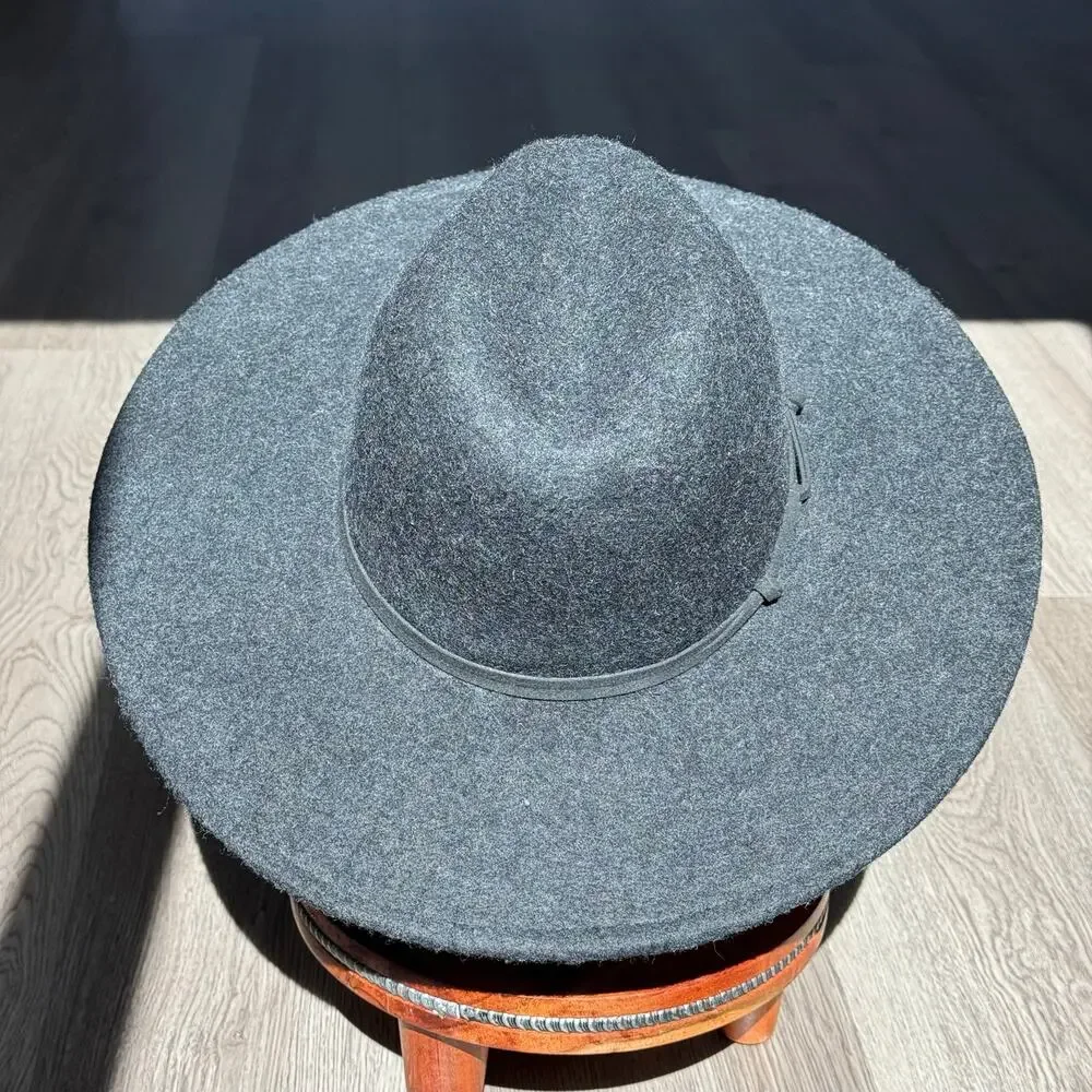 Universal Thread 100% Wool Rancher Hat Black Wide Brim Fedora Boho Western Sz M